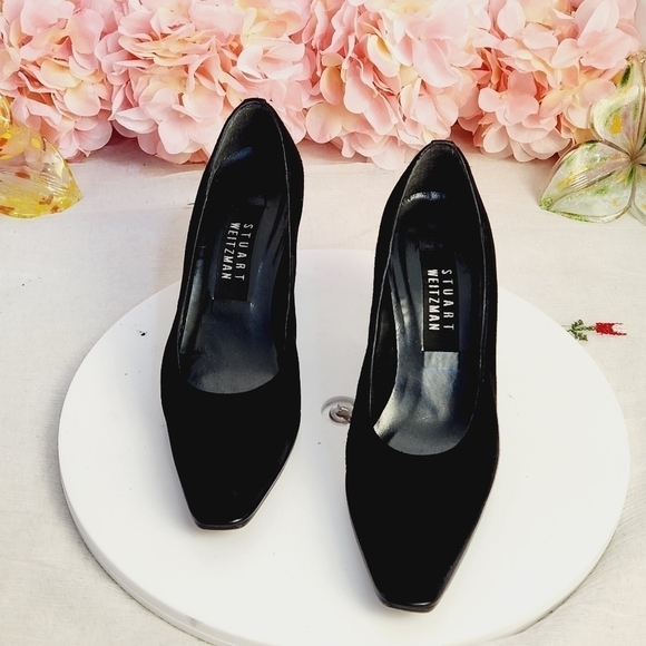 Stuart Weitzman ‘Anna’ Black Peau Block Heel Size: 5B - Picture 1 of 10